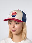 Бейсболка AMERICAN NEEDLE арт. 22005B-MACKT Mack Truck Twill Valin Patch (бежевый / красный / синий)